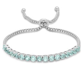 Blue Topaz Adjustable Bolo Bracelet in Sterling Silver